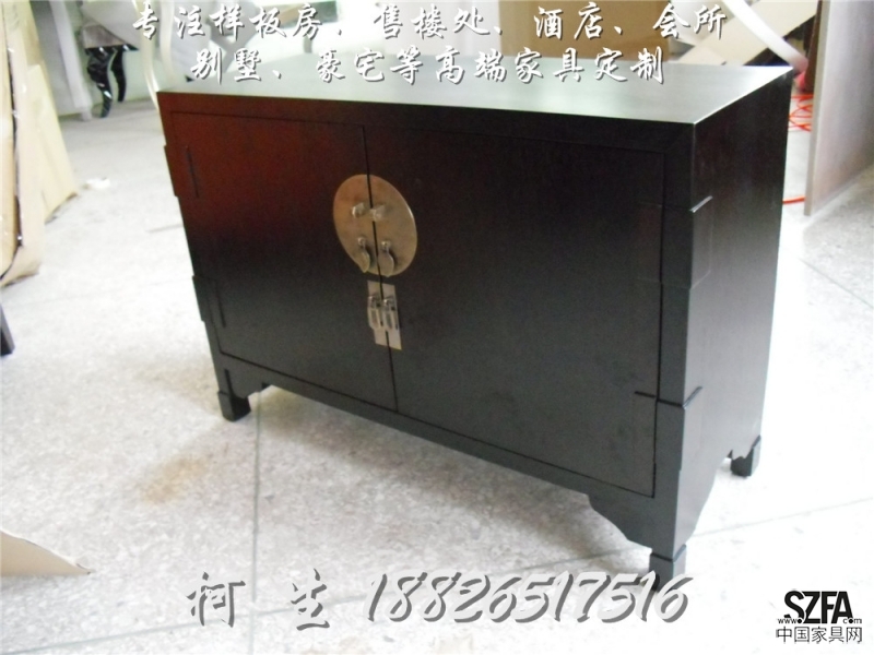 床頭柜、矮柜、餐邊柜、新中式家具、樣板房家具、中式家具、深圳家具廠 18826517516 柯生 (1)