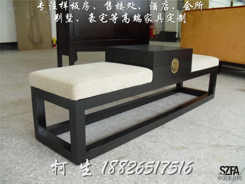 羅漢床、新中式沙發(fā)、新中式家具、樣板房家具、中式家具、深圳家具廠 18826517516 柯生 (2)