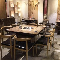 惠州火鍋?zhàn)蓝ㄗ?，冬季火鍋餐桌椅批發(fā)，實(shí)木大理石餐桌配電磁爐
