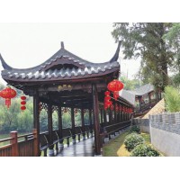 防腐木長廊，風(fēng)雨連廊，園林廊架，產(chǎn)品規(guī)格多樣，可來圖定制